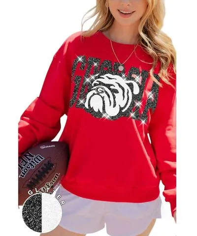 12PM by Mon Ami Glitter Bulldog Sweatshirt