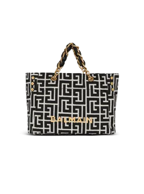 1945 Soft tote bag in jacquard fabric with monogram