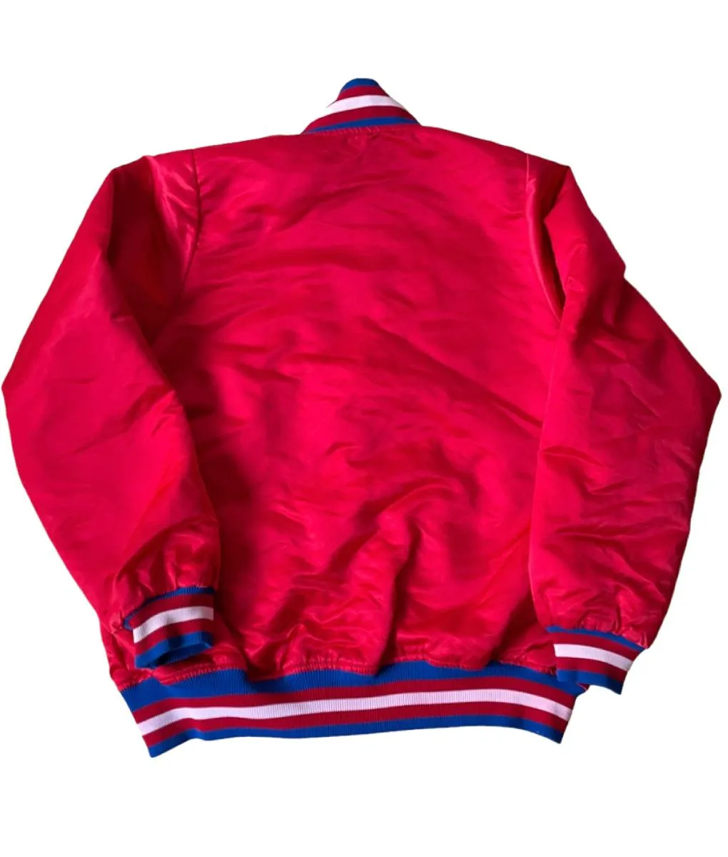 76ers Starter Red Bomber Jacket - Sixers Bomber Jacket