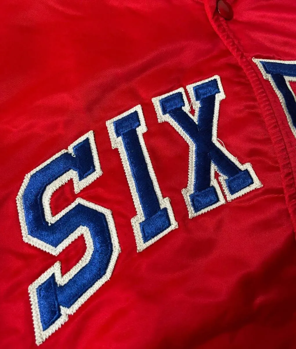 76ers Starter Red Bomber Jacket - Sixers Bomber Jacket