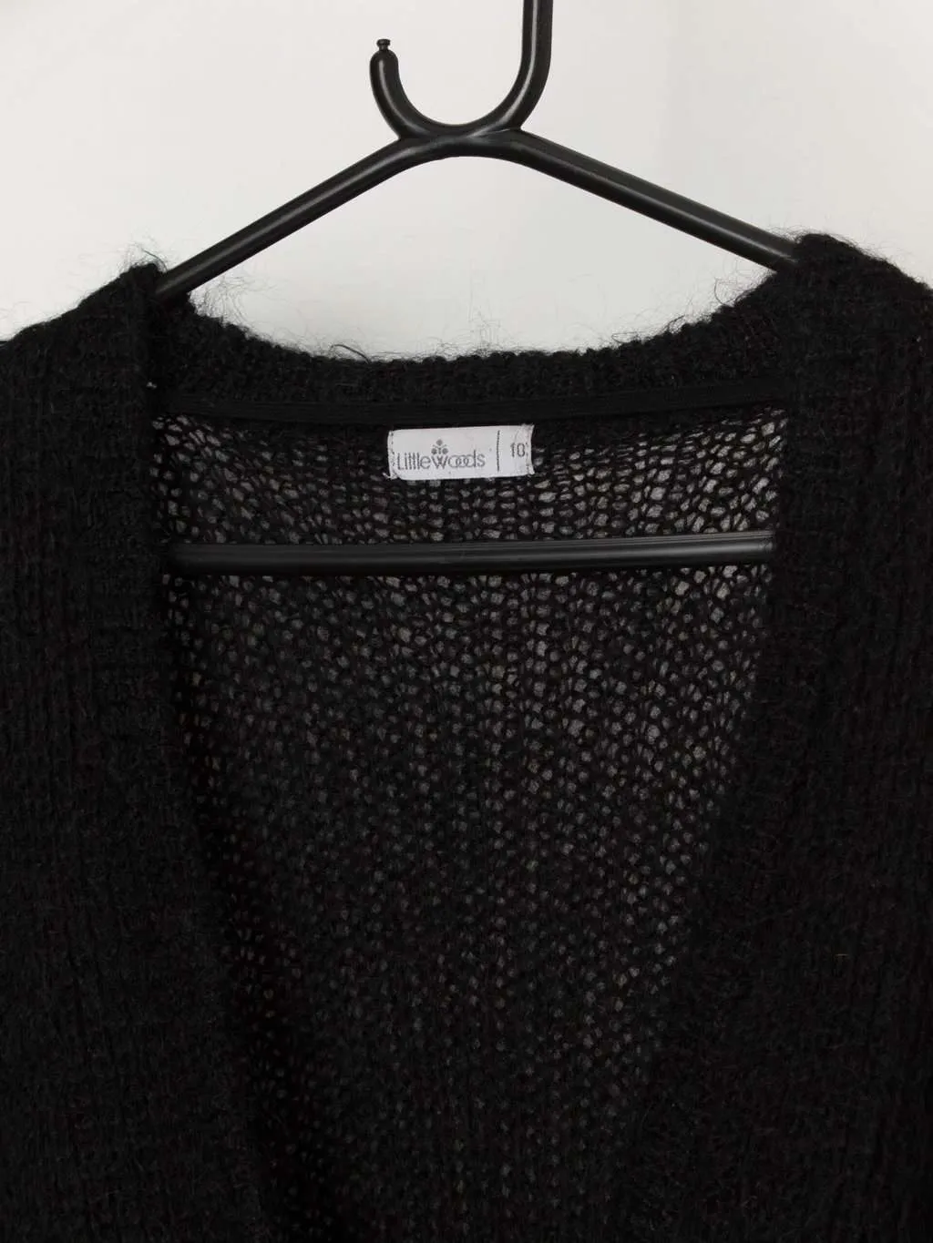 80s vintage black mohair cardigan – Small / Medium