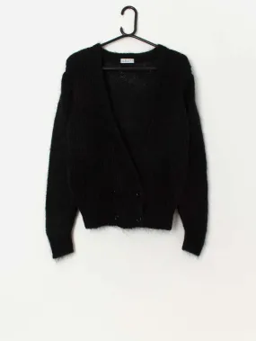 80s vintage black mohair cardigan – Small / Medium