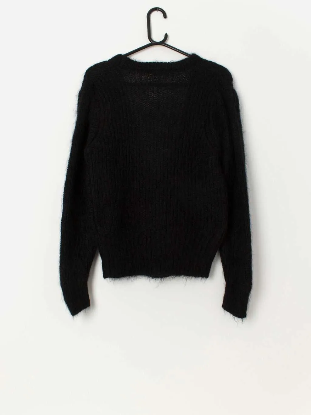 80s vintage black mohair cardigan – Small / Medium