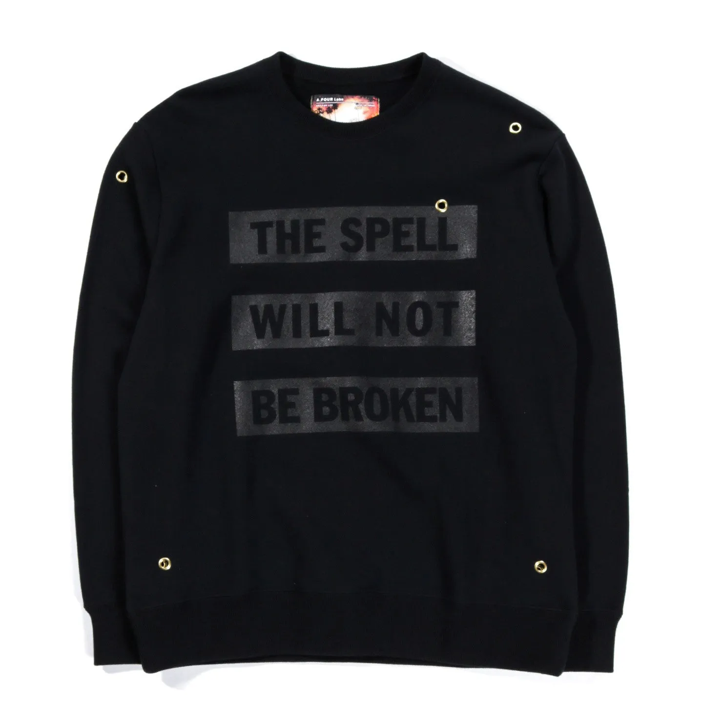 A.FOUR X CALI THORNHILL DEWITT EYELET SWEAT BLACK