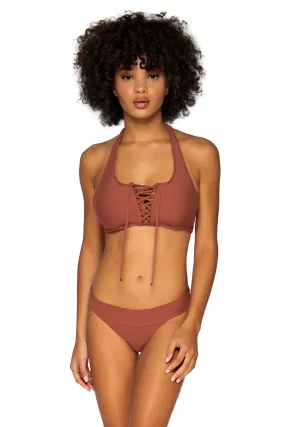 Ahoy Lace-Up Halter Bikini Top