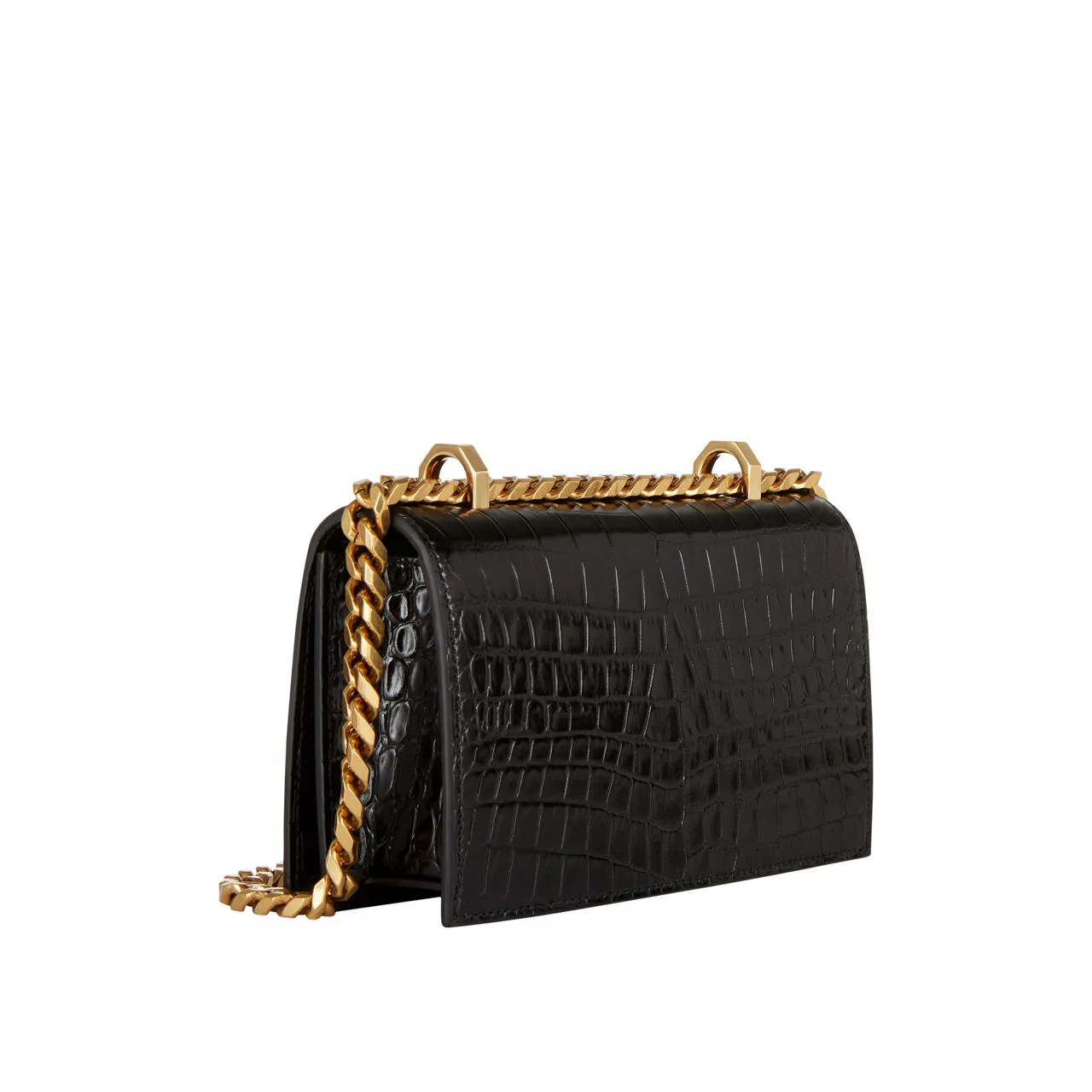 ALEXANDER MCQUEEN Croc Jewel Crossbody Bag - Black