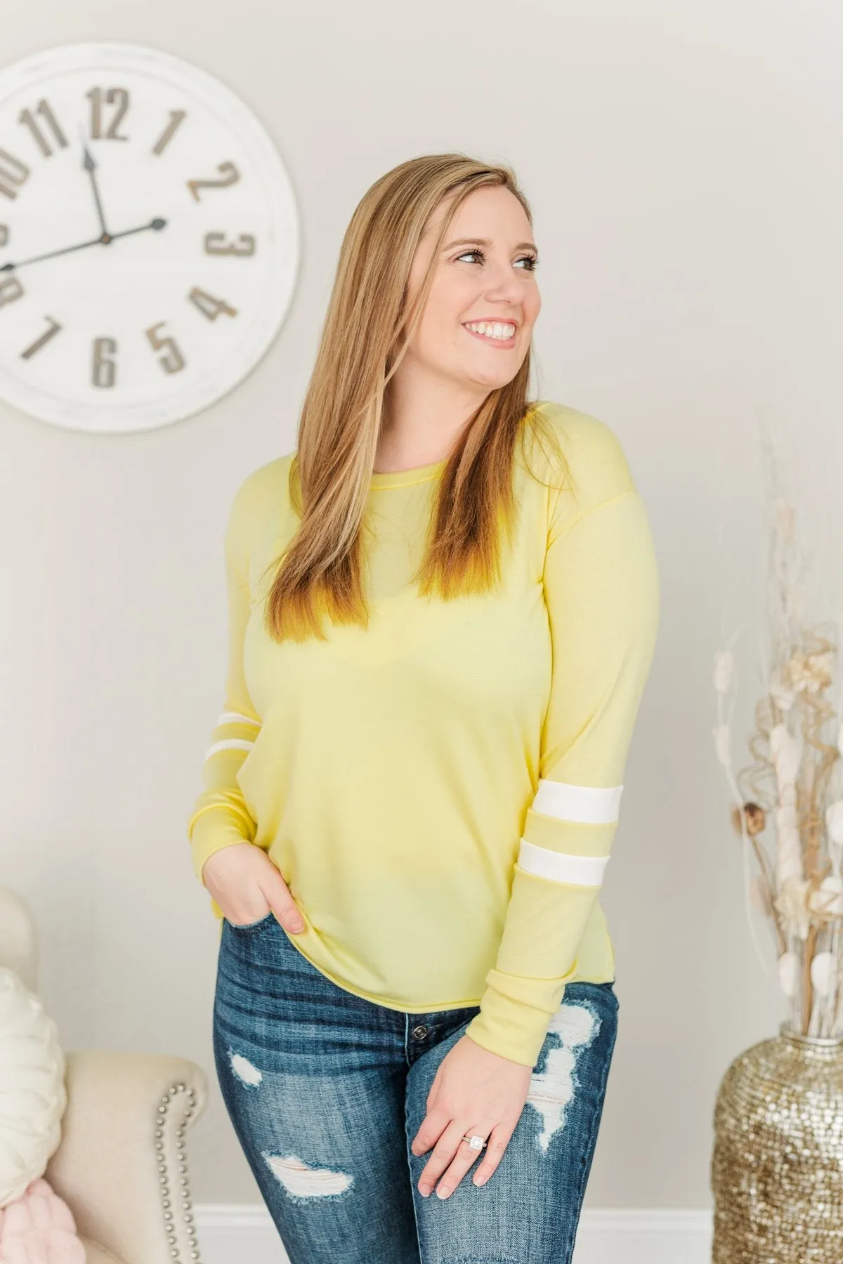 Along For The Journey Pullover Top- Yellow