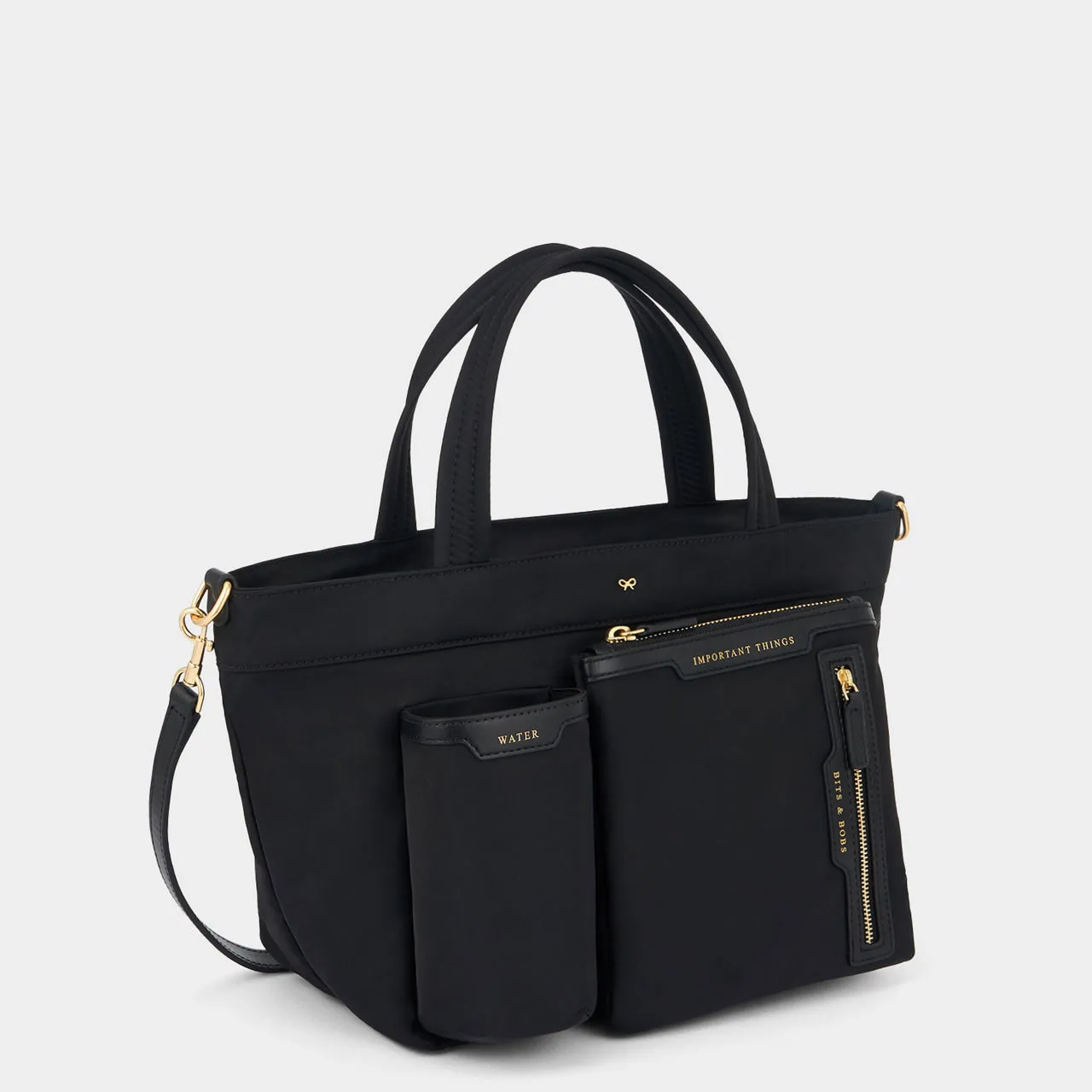 ANYA HINDMARCH LABELLED COLLECTION Multi Pocket Mini Tote Bag - Black