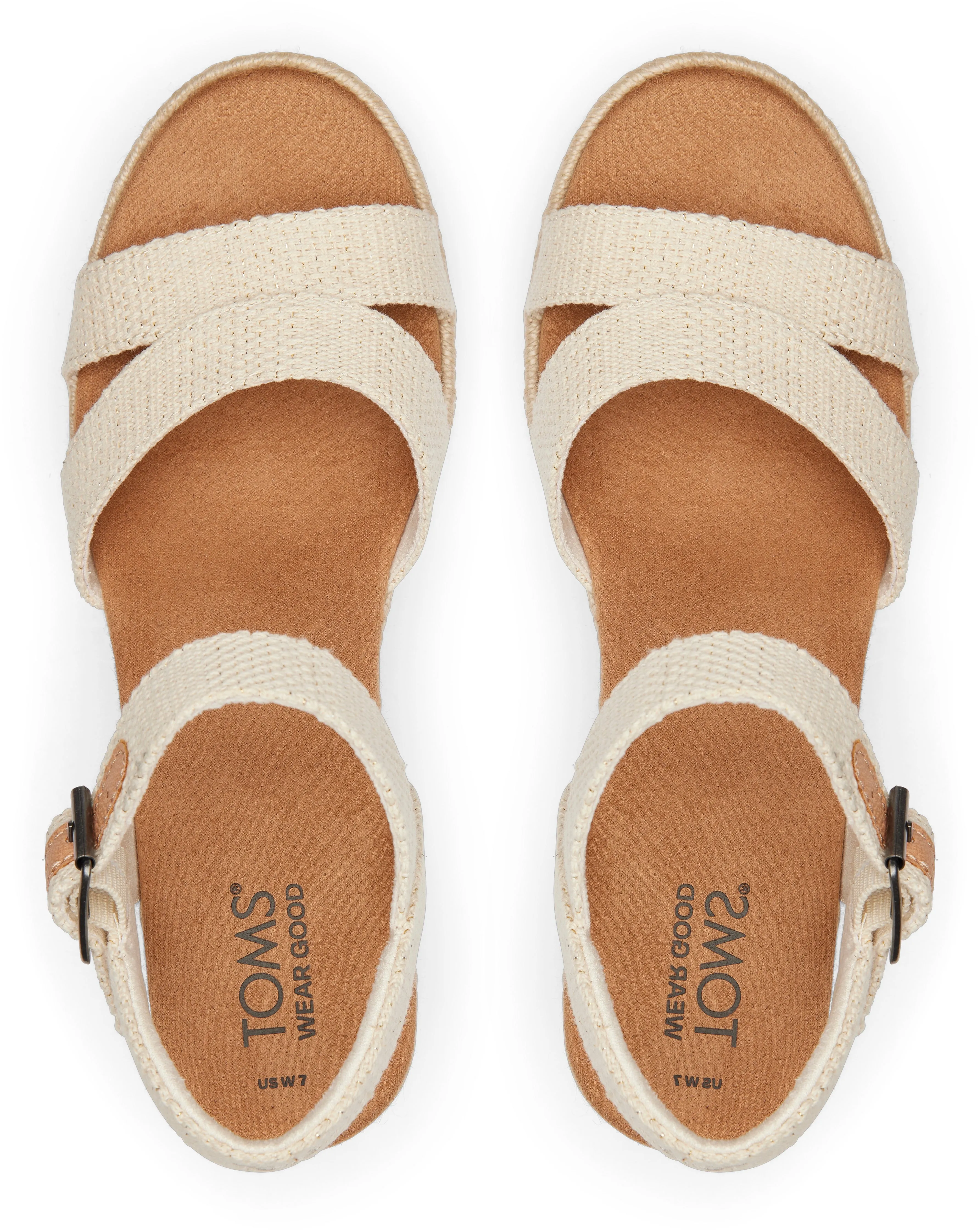 Audrey Espadrille Sandal - Natural Undyed Metallic Linen Stripe