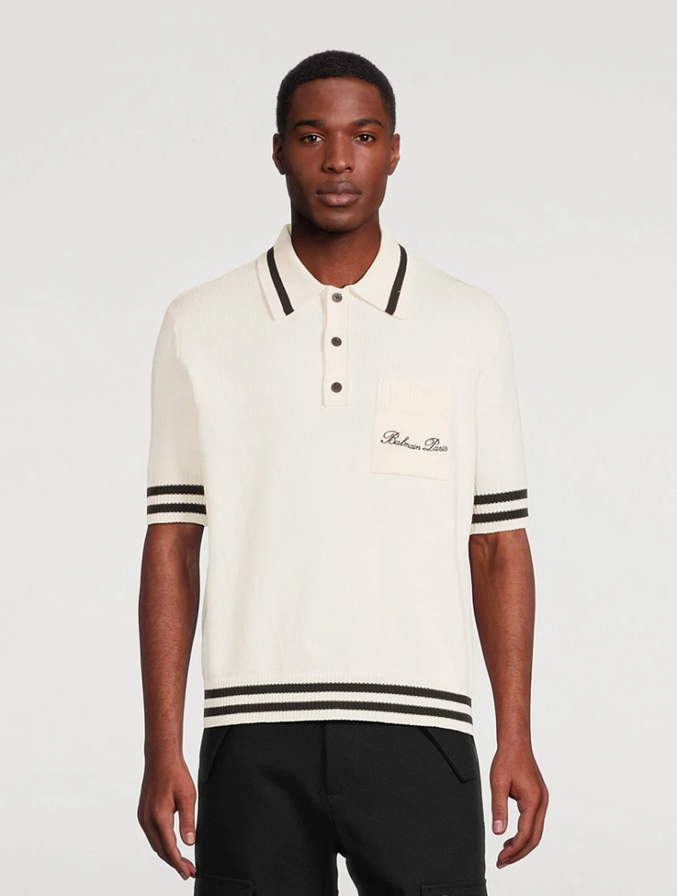 BALMAIN Signature Cotton-Blend Polo Shirt