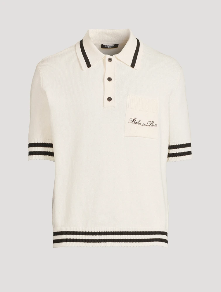 BALMAIN Signature Cotton-Blend Polo Shirt