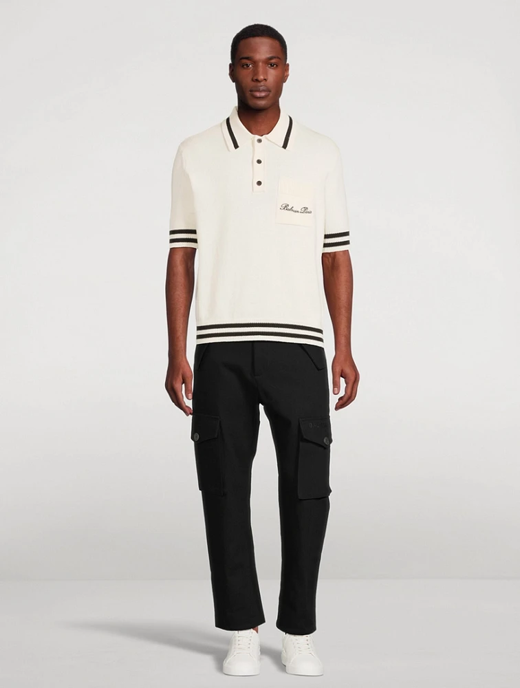 BALMAIN Signature Cotton-Blend Polo Shirt