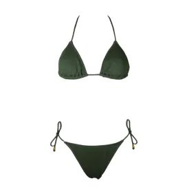 BIKINI CON TOP TRIANGOLO CON SLIP LACCETTI Donna Army