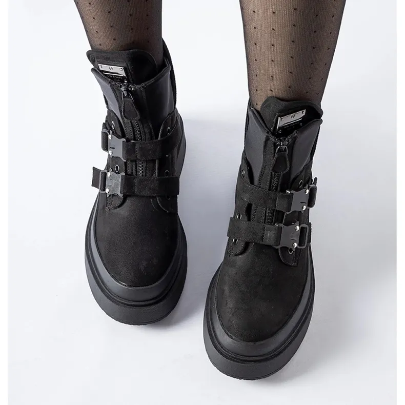 Black Glen platform ankle boots