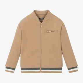 Boys Beige Bomber Jacket