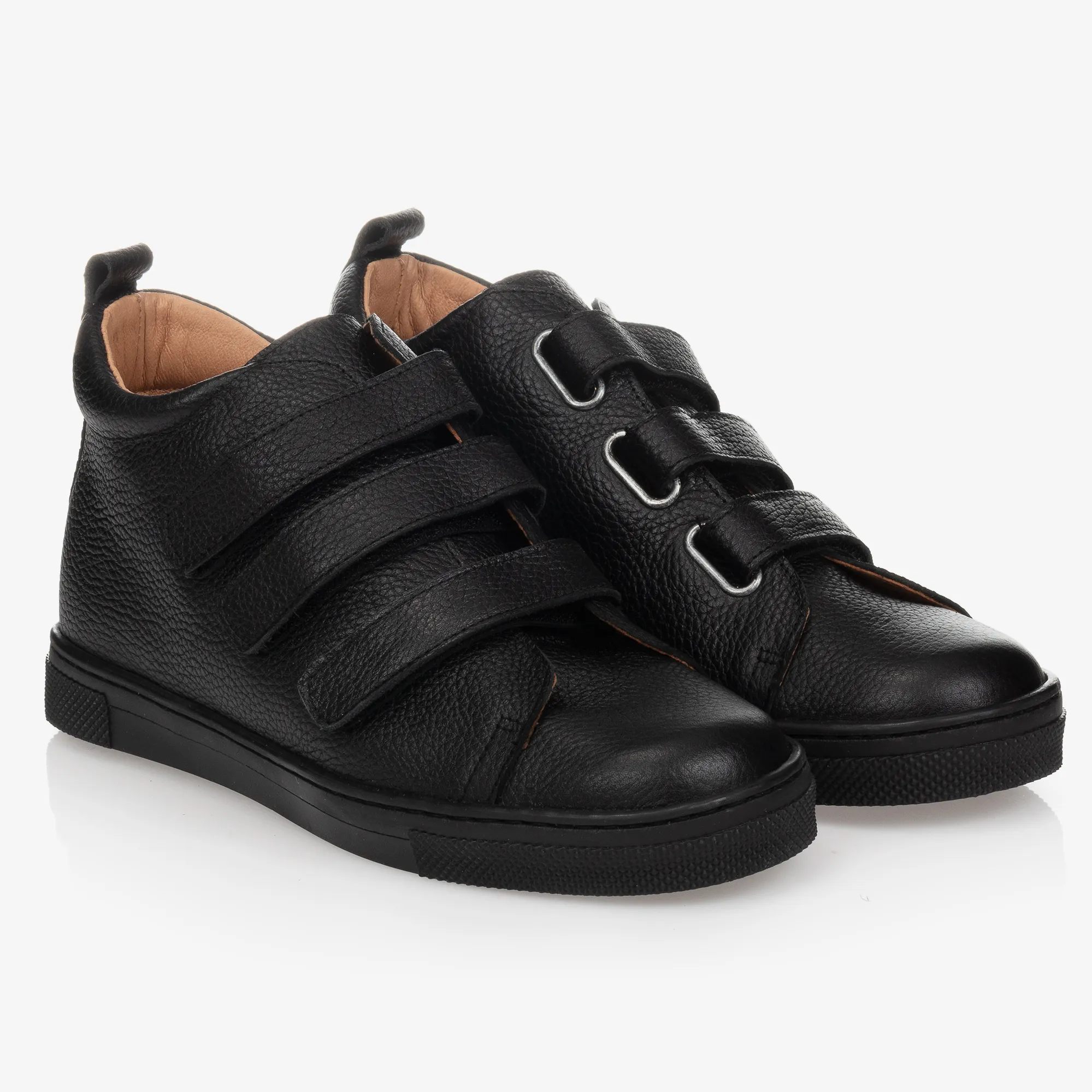 Boys Black Leather Ankle Boots