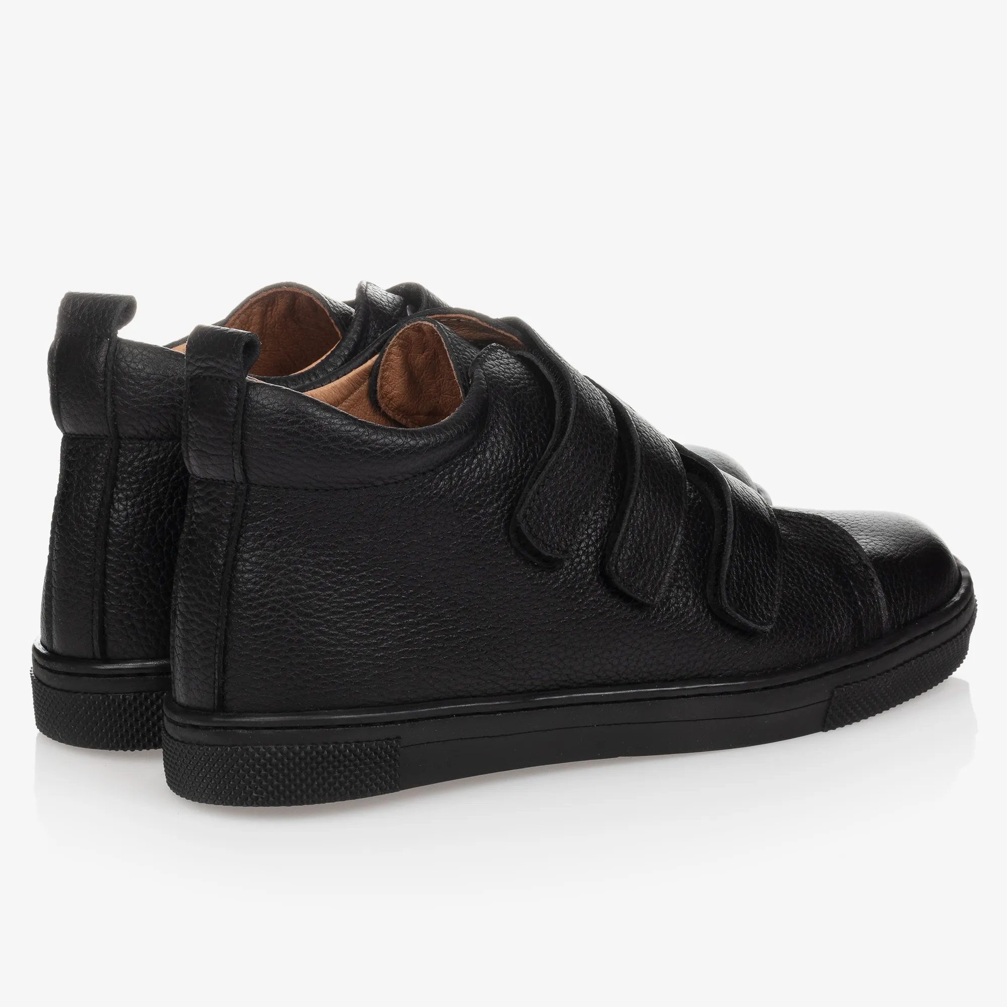 Boys Black Leather Ankle Boots