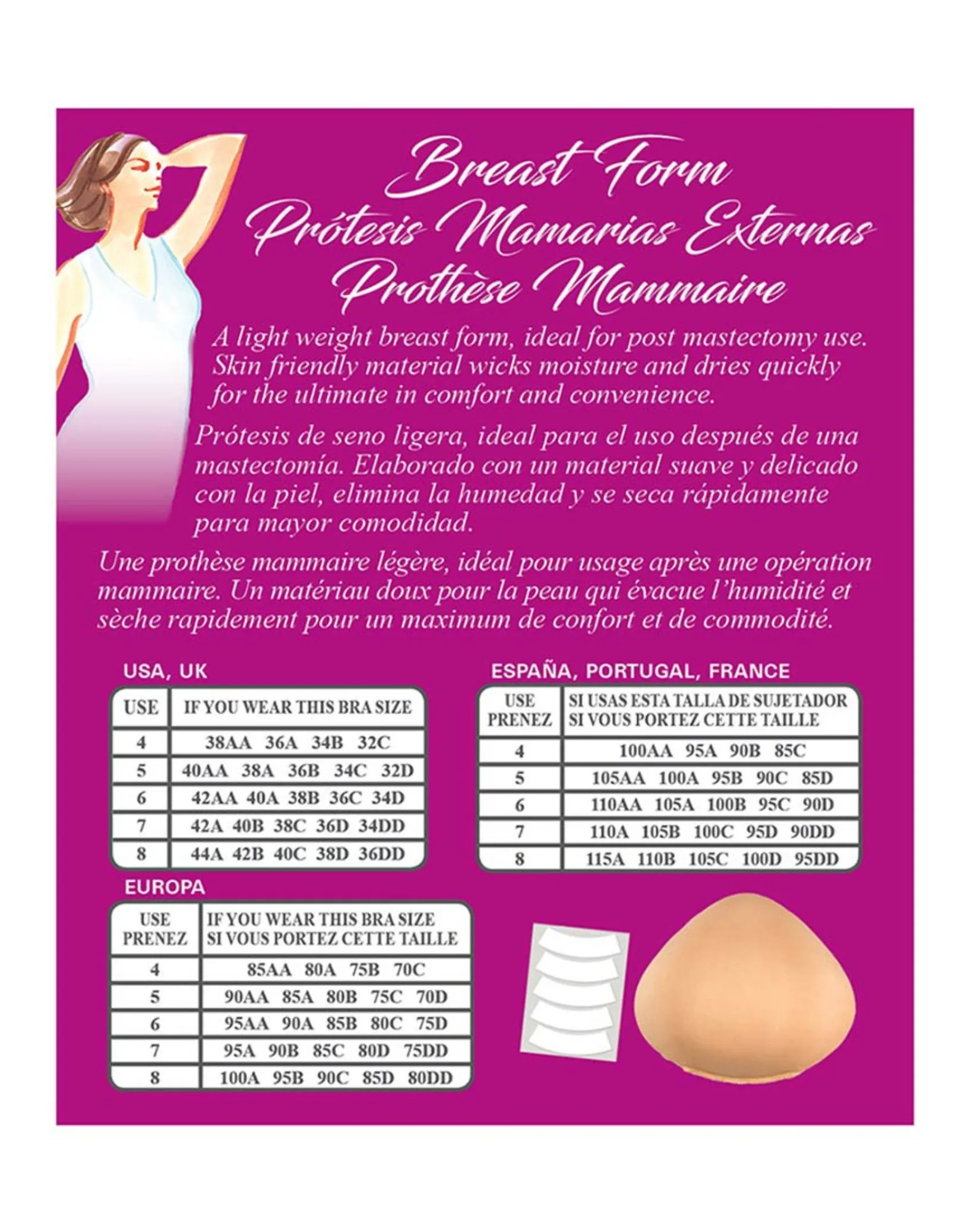 Braza Classic Breast Form - Size 5 ( 40AA, 38A, 36B, 34C, 32D) - 20155