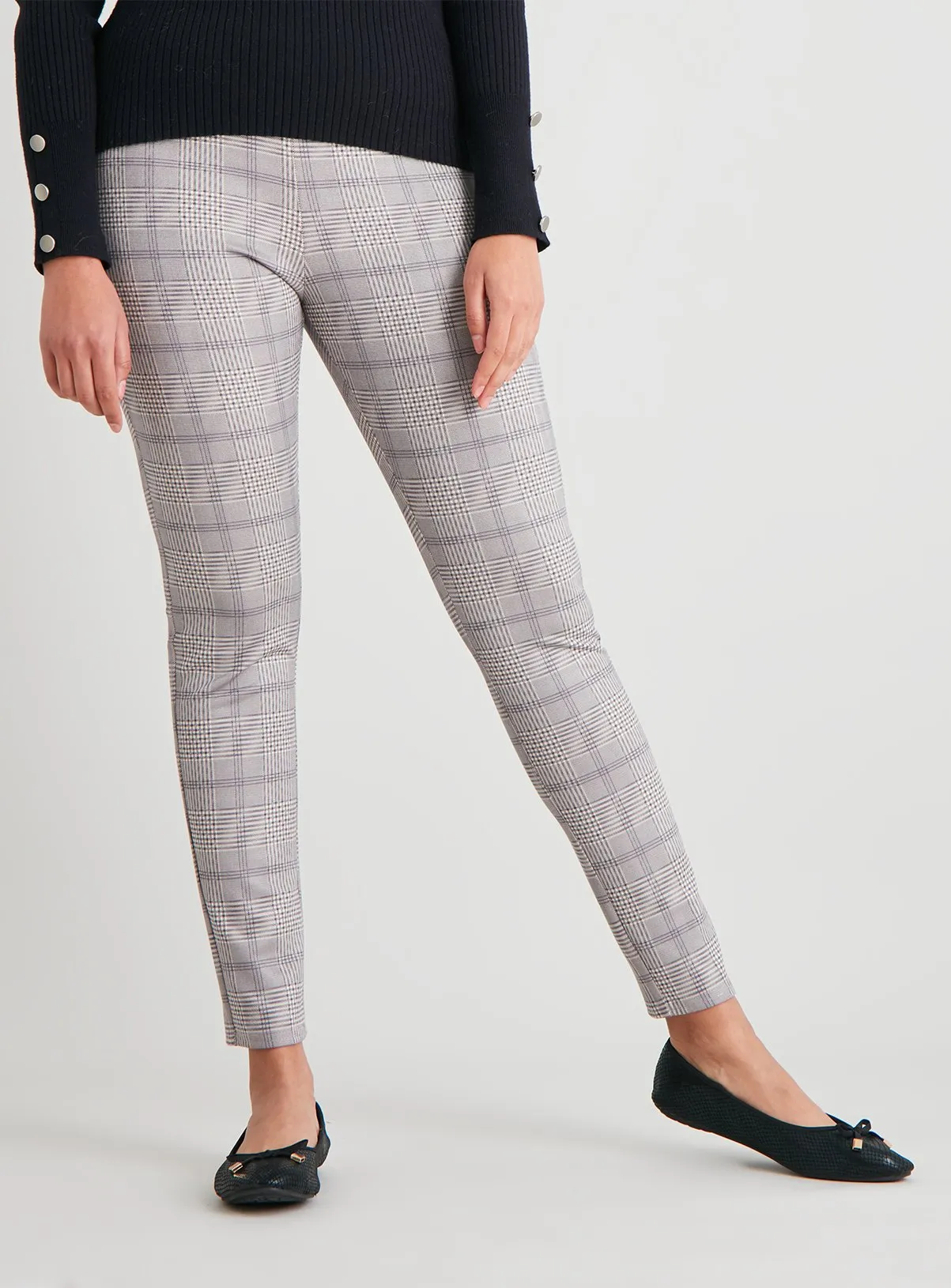 Buy Grey Check Print Leggings - 14 | Leggings | Tu