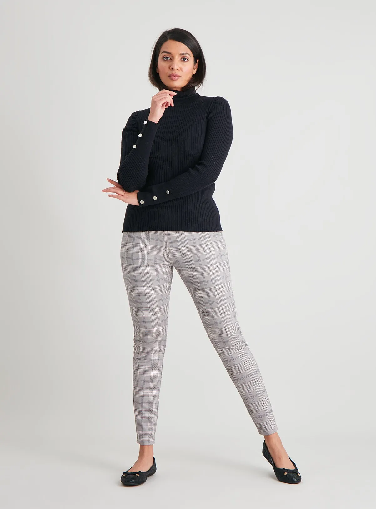 Buy Grey Check Print Leggings - 14 | Leggings | Tu