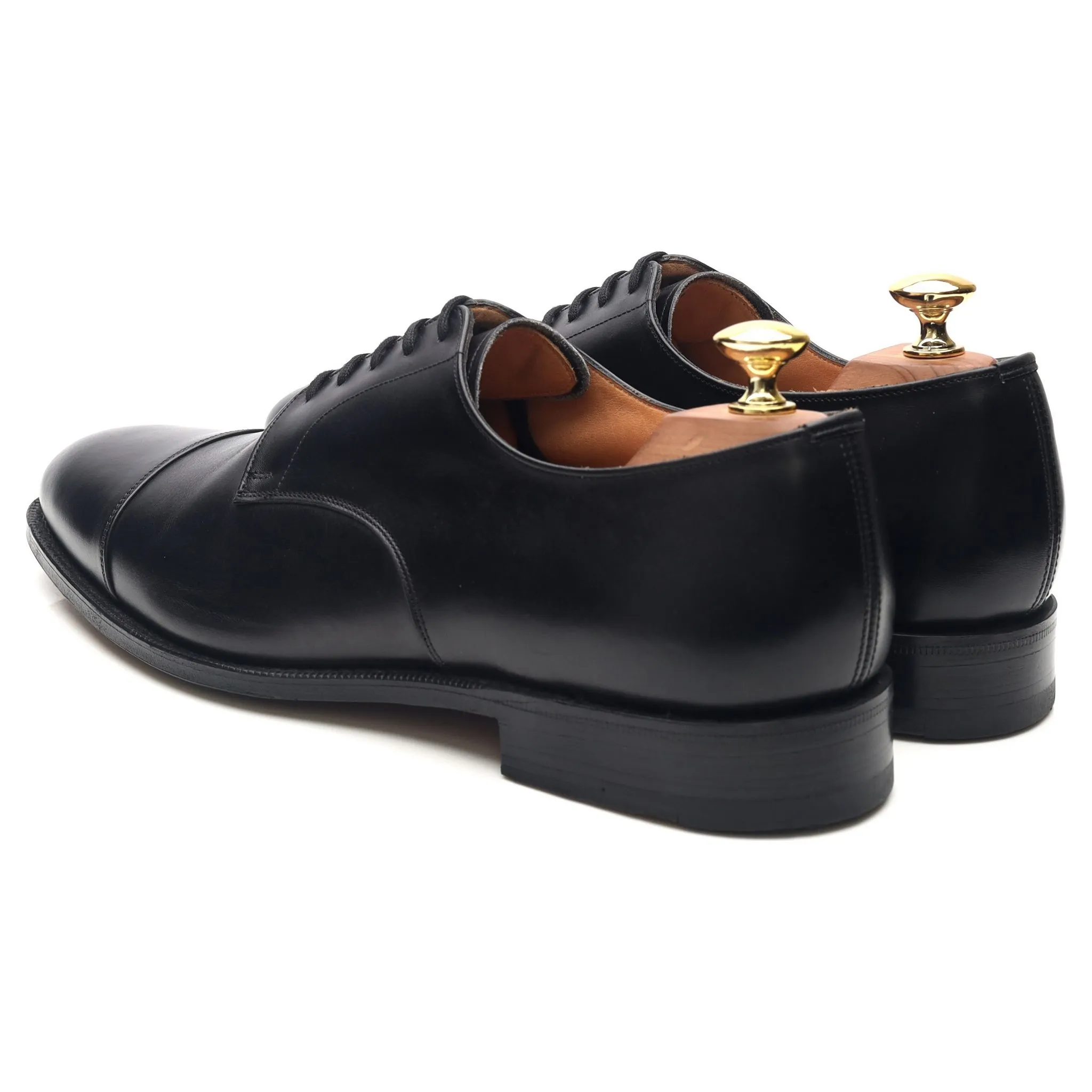 'Cartmel' Black Leather Cap Toe Derby UK 8.5 F