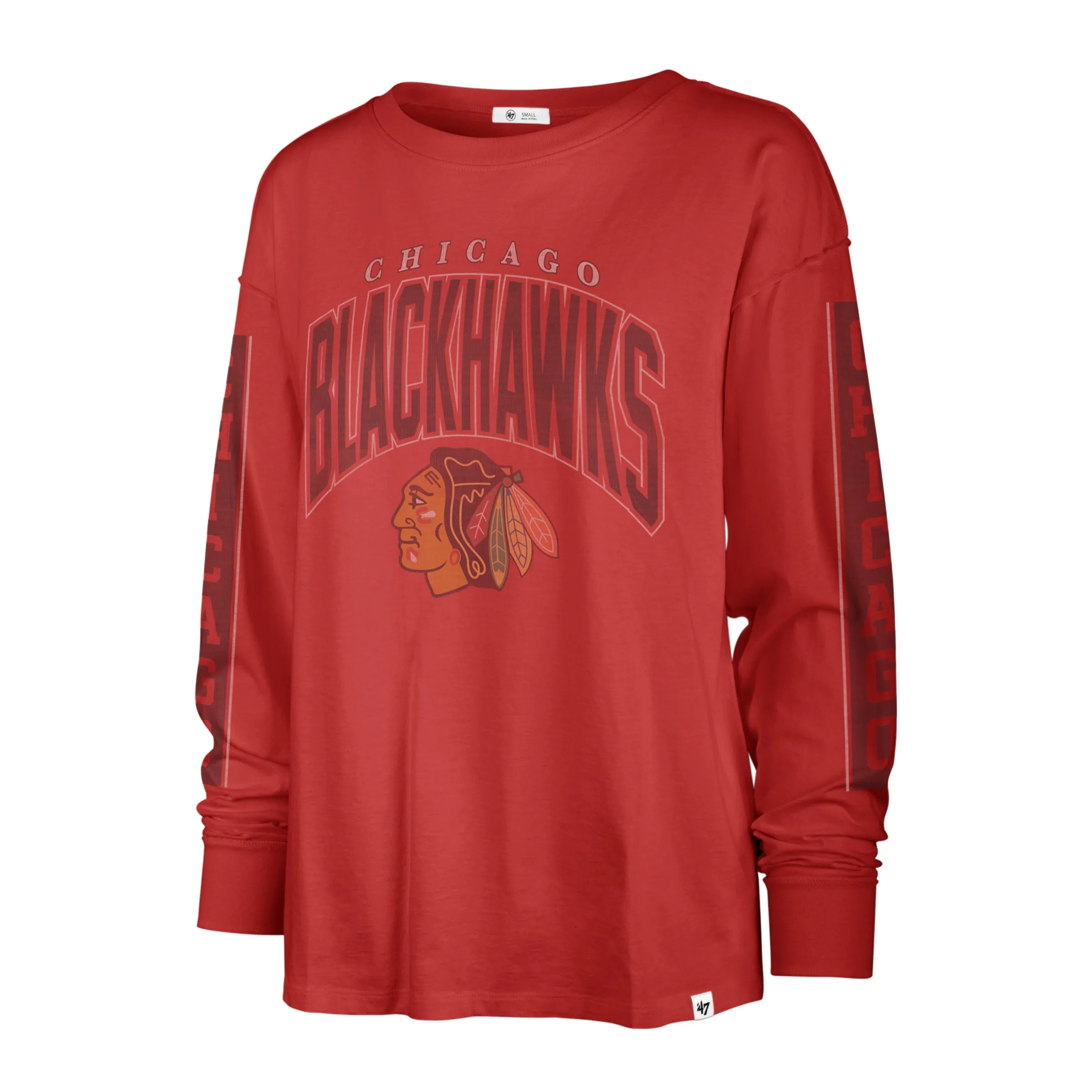 CHICAGO BLACKHAWKS TOMCAT '47 SOA LONG SLEEVE TEE WOMENS