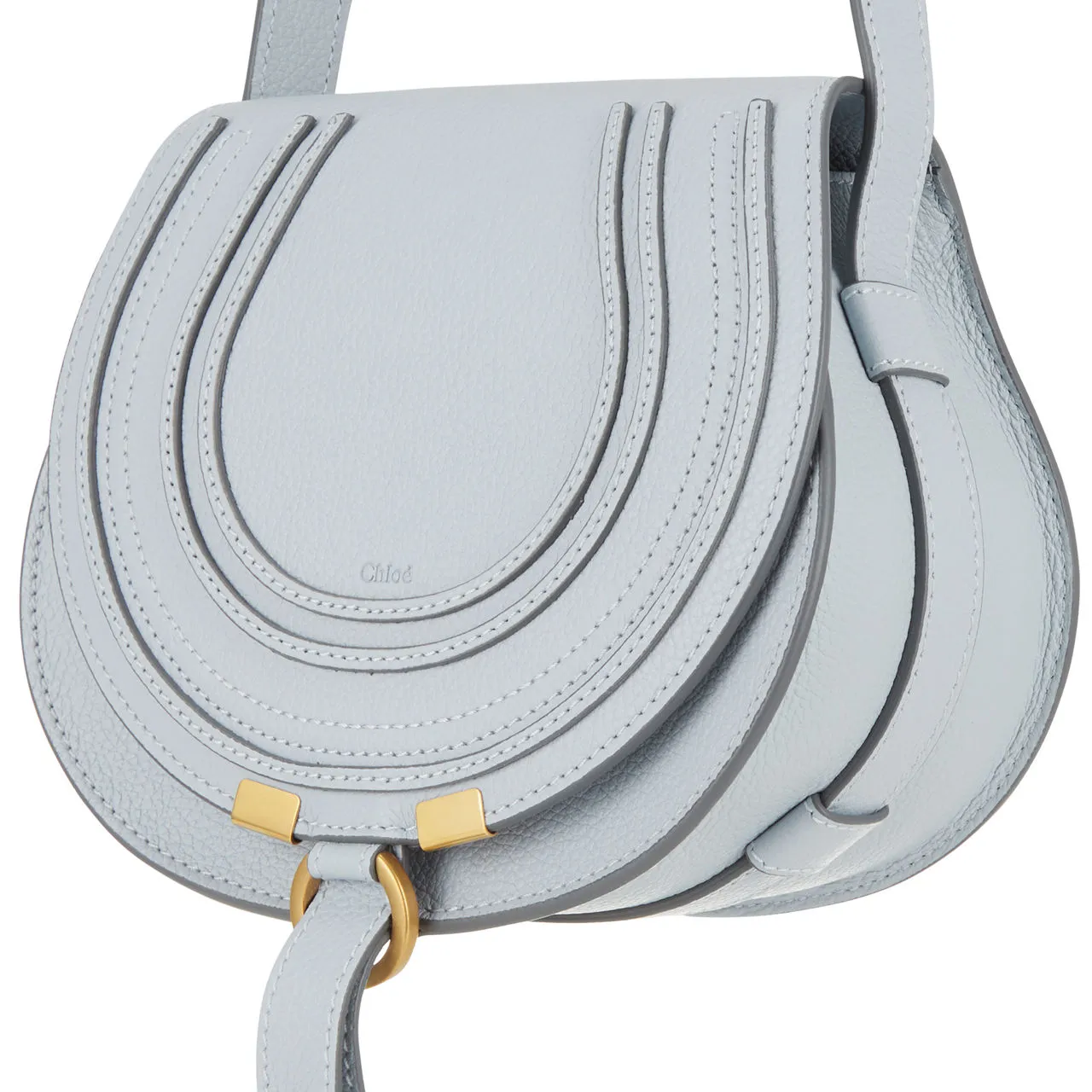 CHLOÉ The Sustainable Edit Marcie Leather Crossbody Bag - Graceful Blue