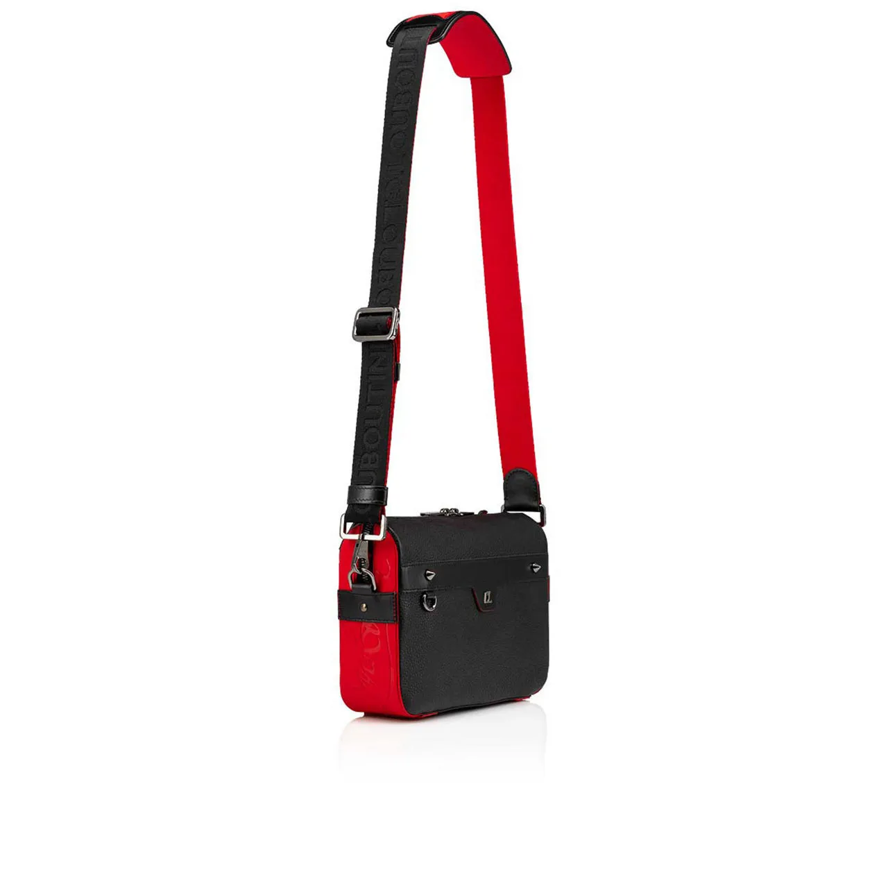 CHRISTIAN LOUBOUTIN Ruisbuddy Leather Messenger Bag - BLACKLOUBIBLACK