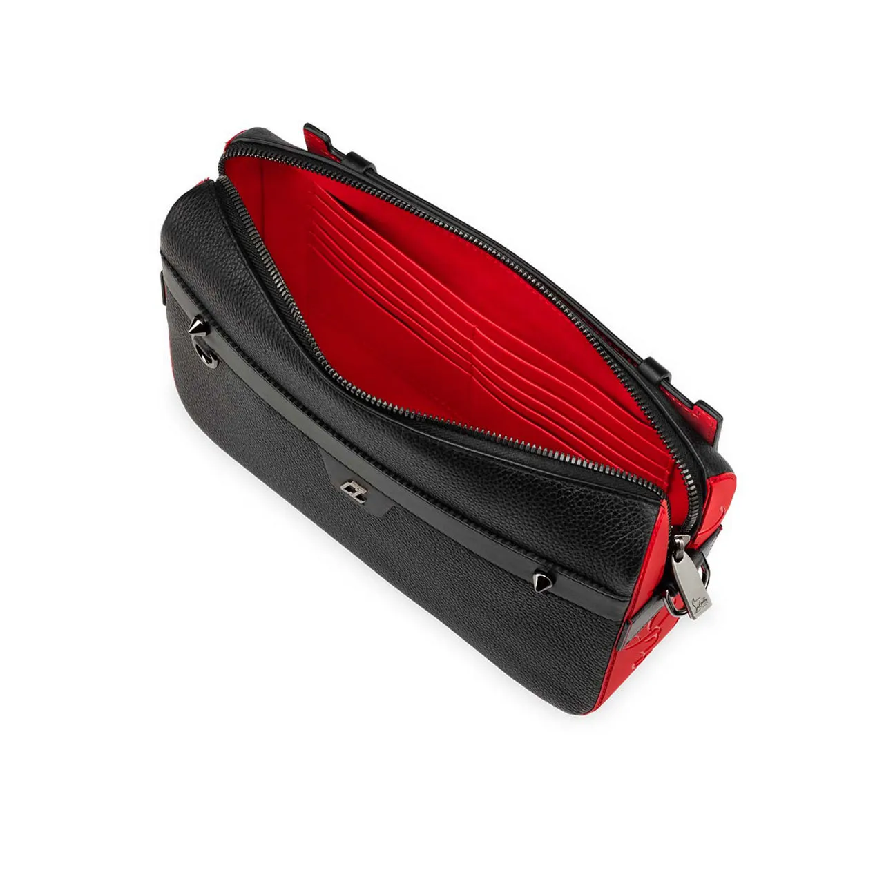 CHRISTIAN LOUBOUTIN Ruisbuddy Leather Messenger Bag - BLACKLOUBIBLACK