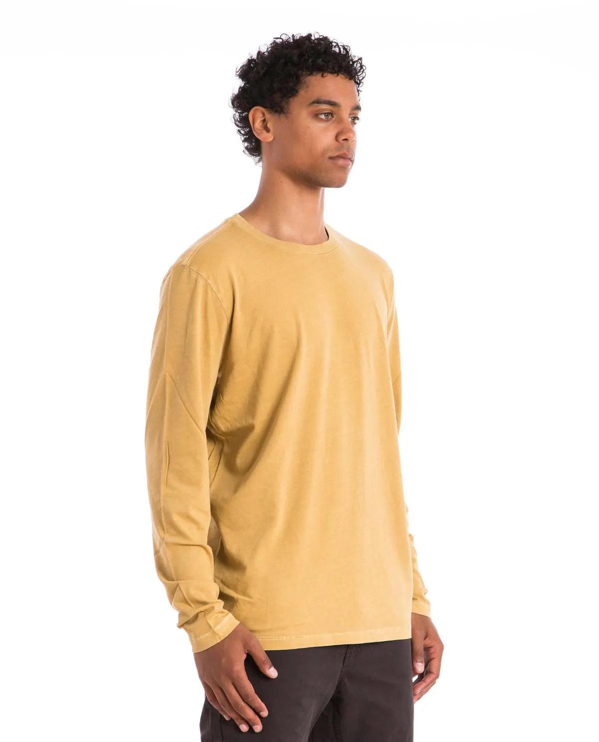 Crewneck Long Sleeve Tee - Tan