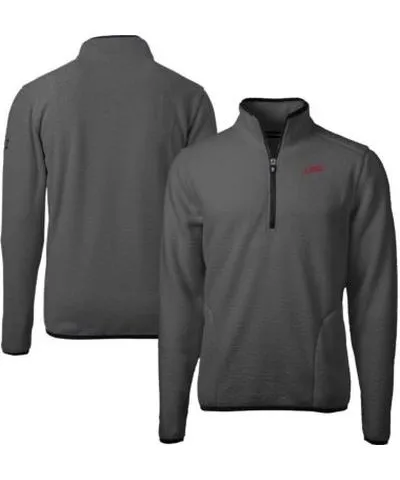 Cutter & Buck Men's NCAA SMU Mustangs Vault Cascade Eco Sherpa Fleece Quarter-Zip Pullover Jacket