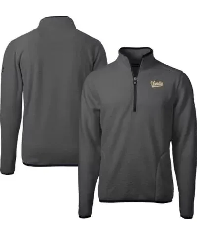 Cutter & Buck Men's NCAA Vanderbilt Commodores Vault Cascade Eco Sherpa Fleece Quarter-Zip Pullover Jacket