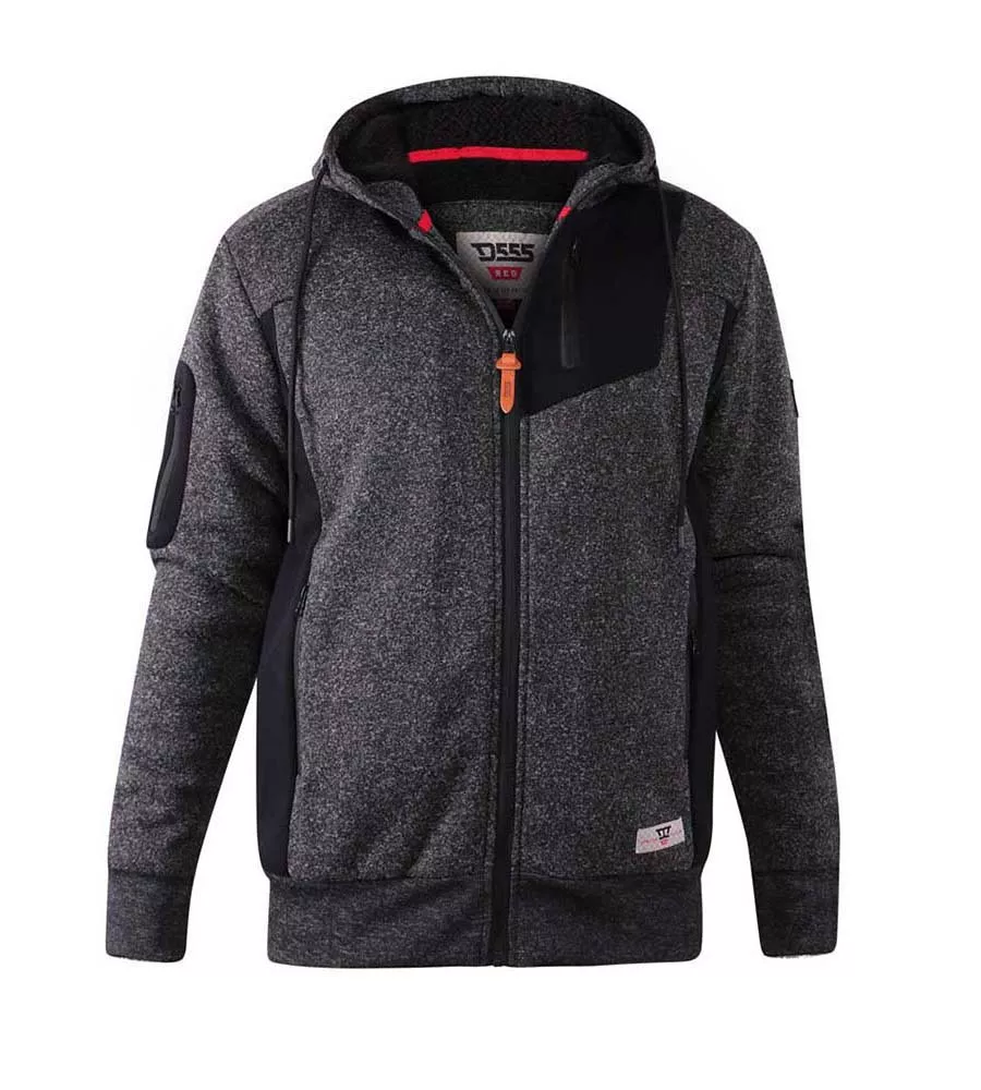 D555 Tall Mens Zip Through Hoodie With Sherpa Lining (CROFTON)