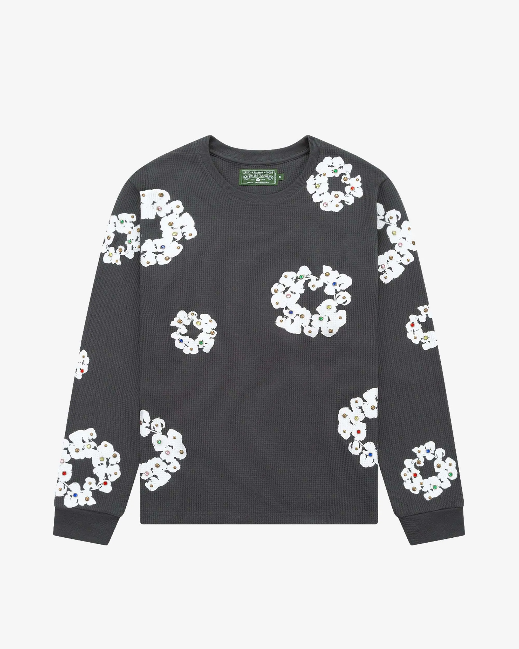 Denim Tears  |Crew Neck Flower Patterns Unisex Street Style Long Sleeves