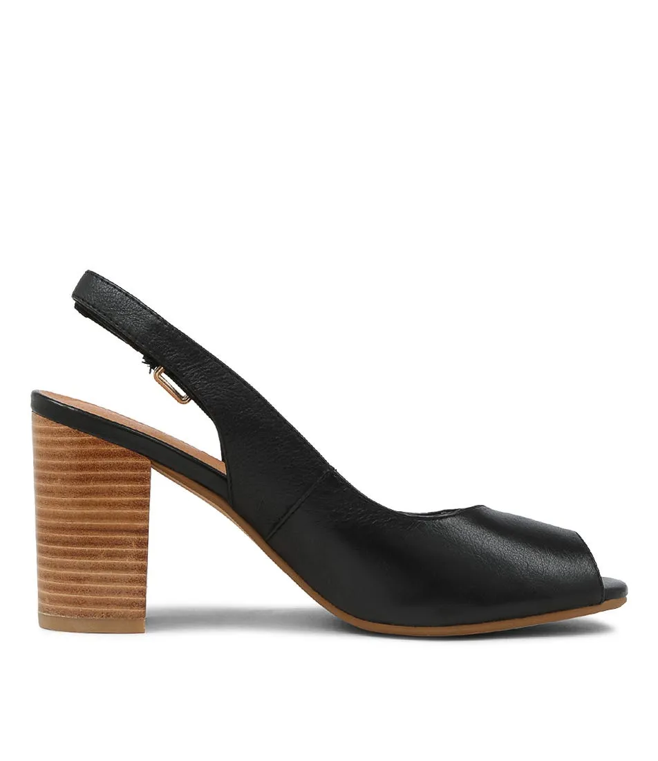 DIANA FERRARI Sahrina Black Leather Sandals Nh