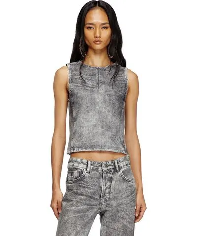 Diesel Sleeveless top in crystal denim