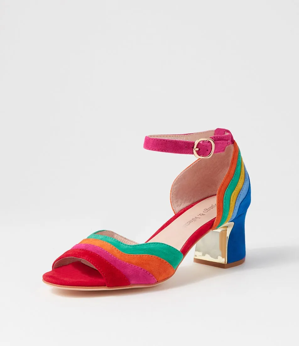 DJANGO & JULIETTE Jabaru New Bright Multi Suede Sandals