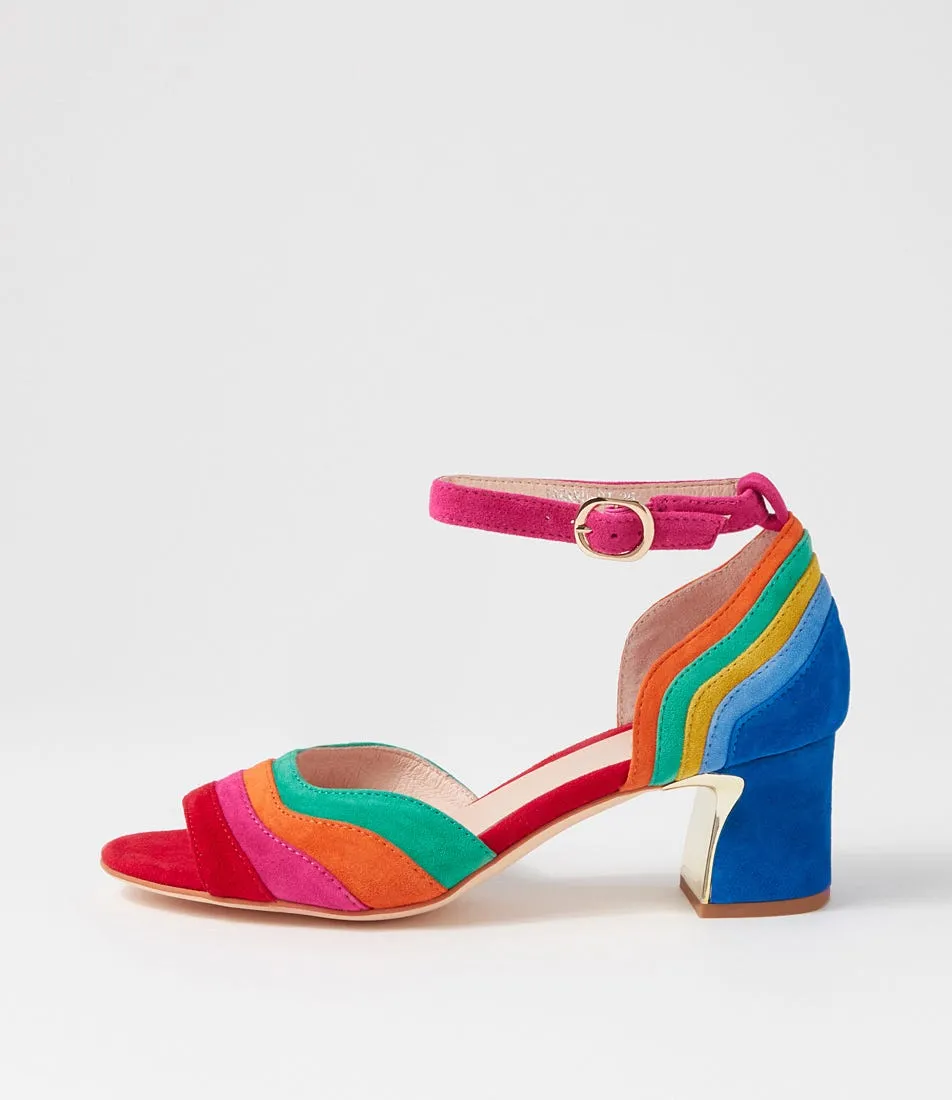 DJANGO & JULIETTE Jabaru New Bright Multi Suede Sandals