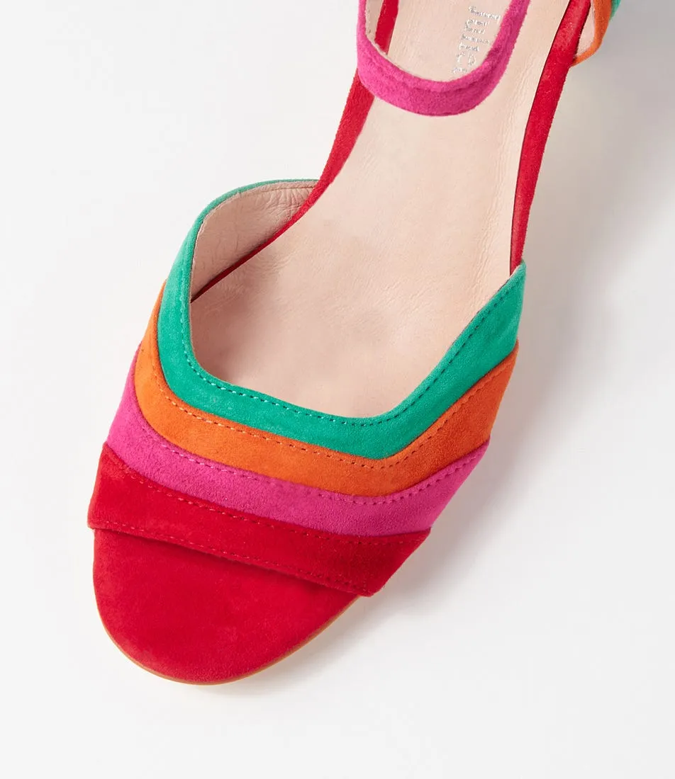 DJANGO & JULIETTE Jabaru New Bright Multi Suede Sandals