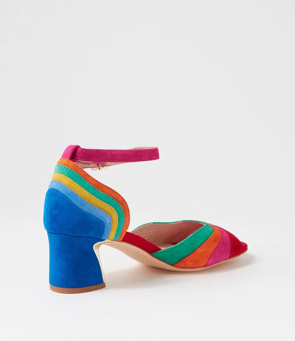 DJANGO & JULIETTE Jabaru New Bright Multi Suede Sandals