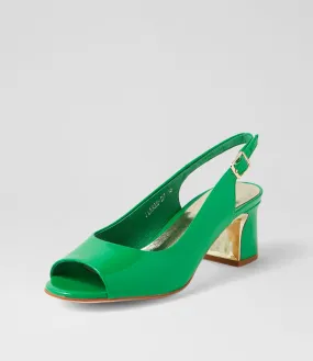 DJANGO & JULIETTE Jianas Bright Emerald Patent Leather Sandals