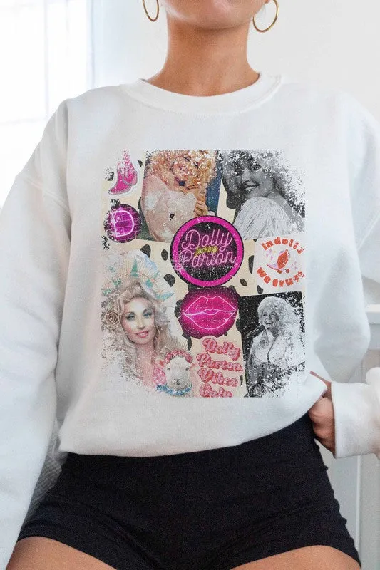 DOLLY PARTON COLLAGE GRAPHIC SWEATSHIRT PLUS SIZE