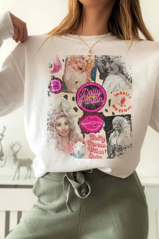 DOLLY PARTON COLLAGE GRAPHIC SWEATSHIRT PLUS SIZE