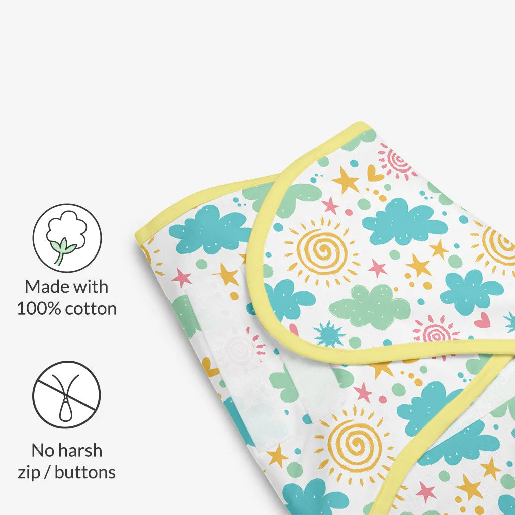 Dry Feel Swaddle Wrap (Ba Ba Sheep and Starry Skies) and FREE XtraHydrating Wipes - 72 pack