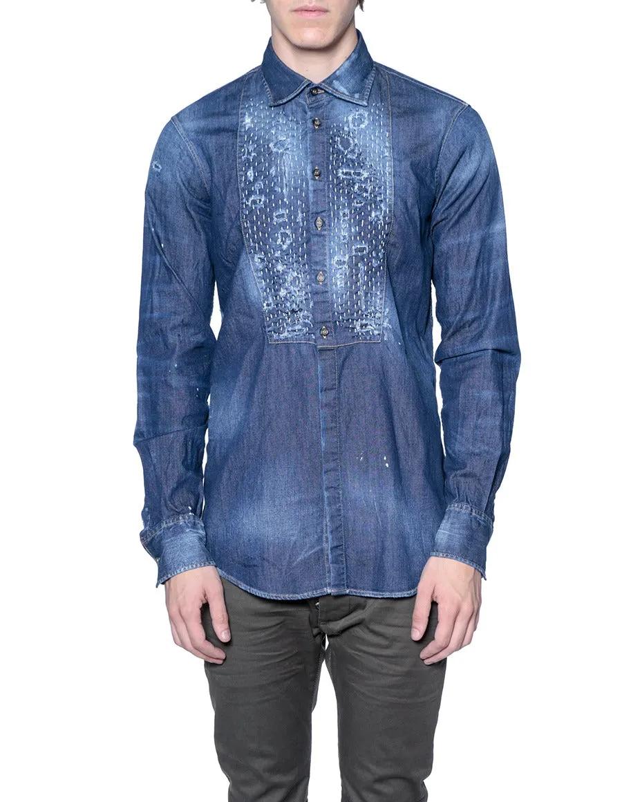 Dsquared2 Jabot Denim Shirt