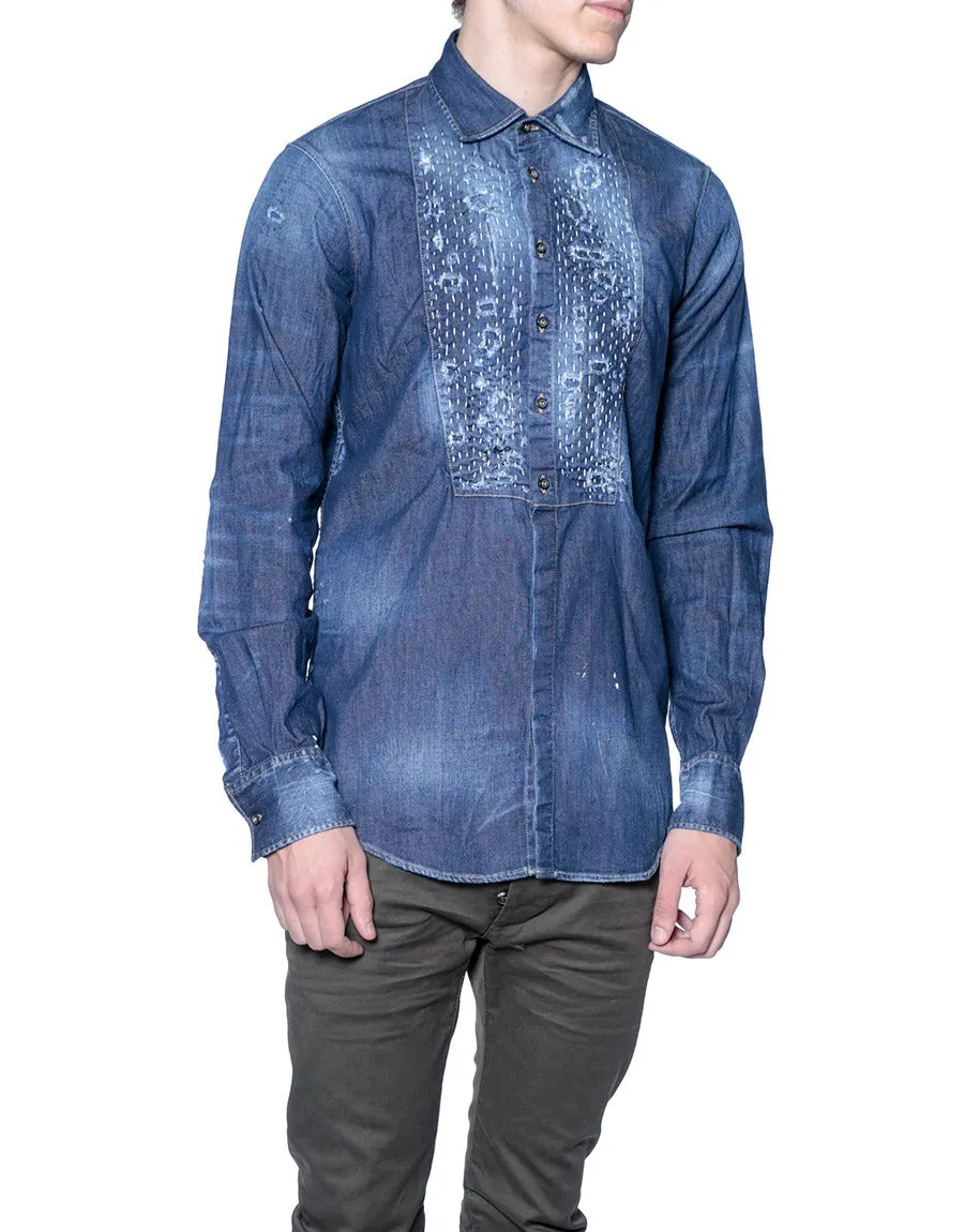 Dsquared2 Jabot Denim Shirt