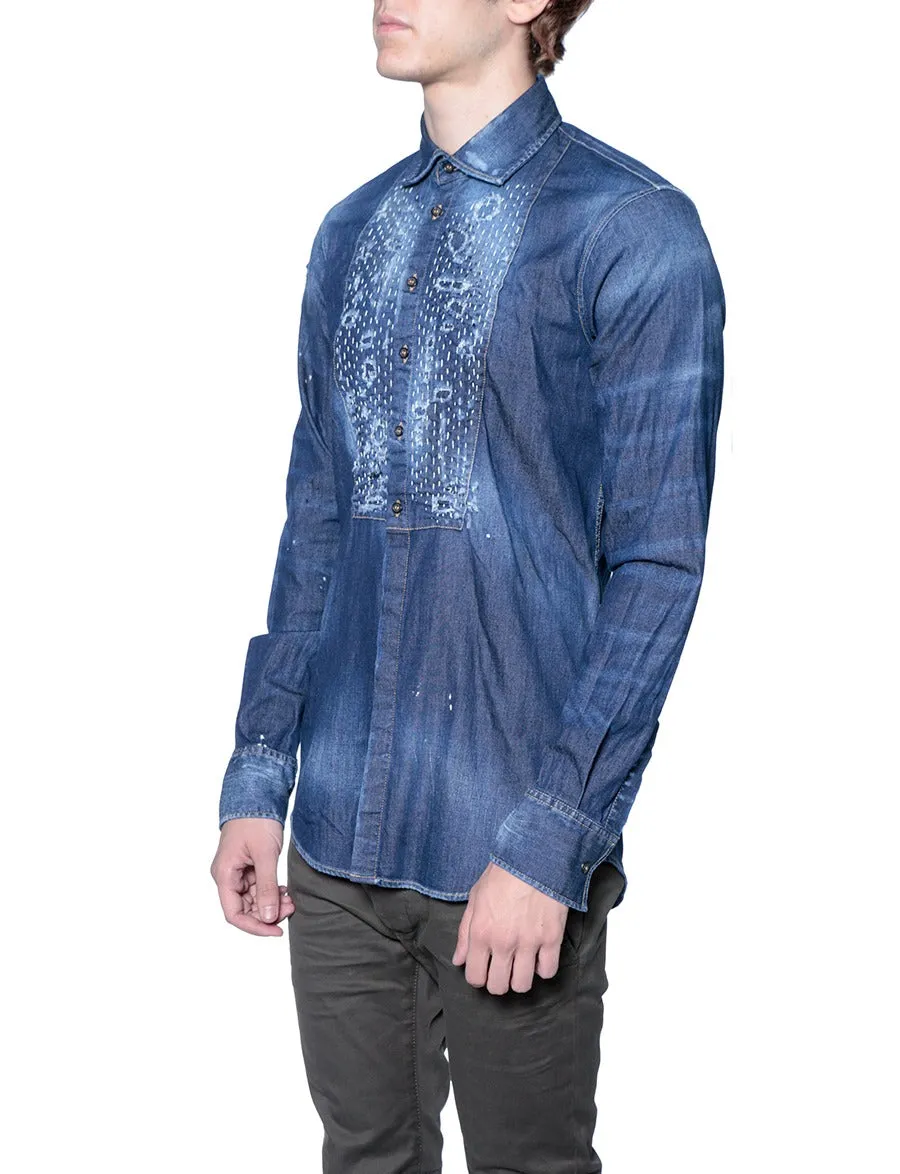 Dsquared2 Jabot Denim Shirt