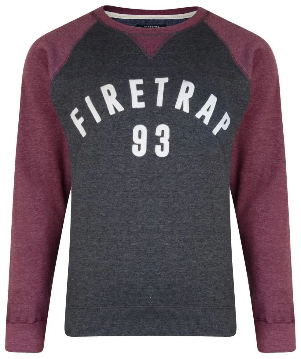 Firetrap Crew Neck Printed Sweatshirt Dark Shadow