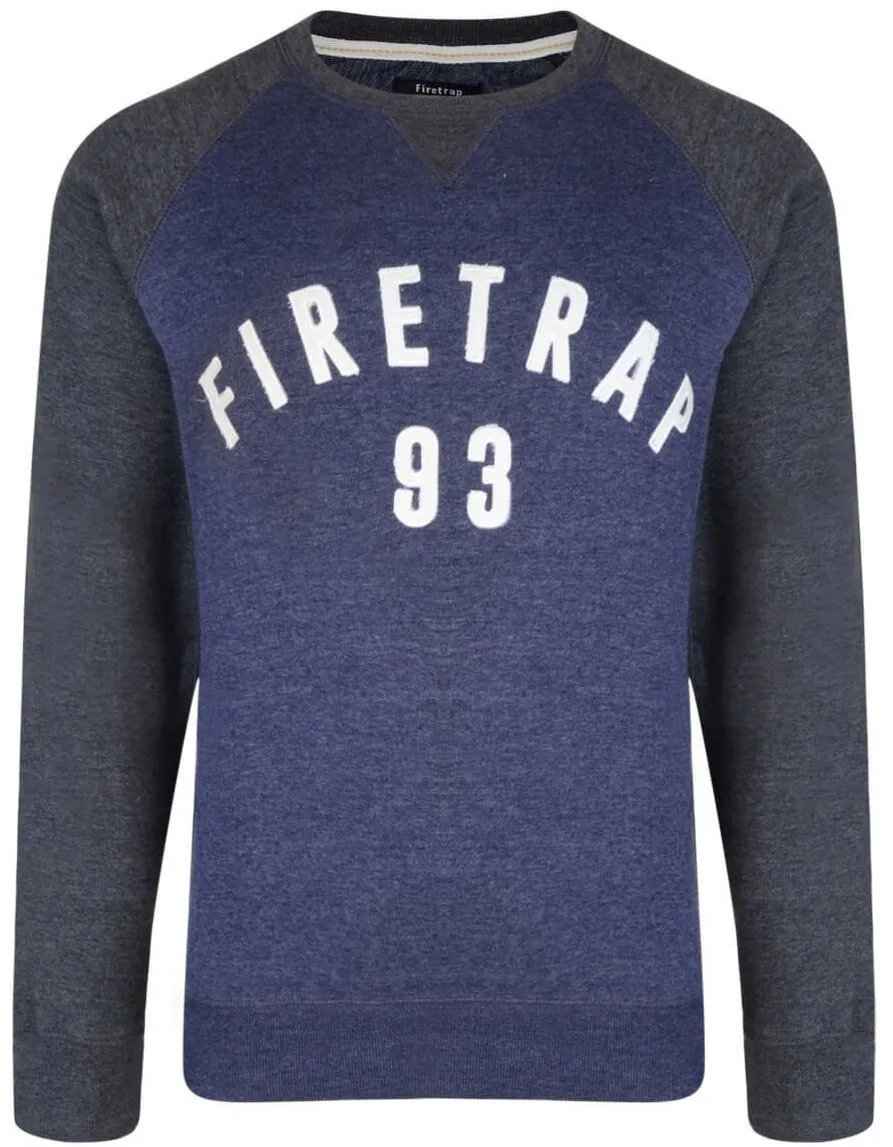 Firetrap Crew Neck Printed Sweatshirt Midnight
