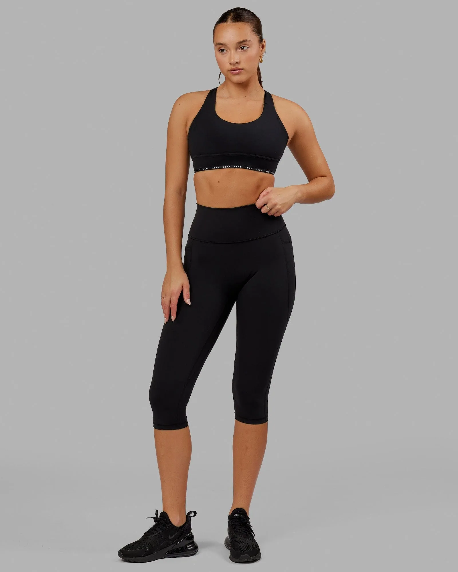 Fusion 3/4 Length Leggings - Black